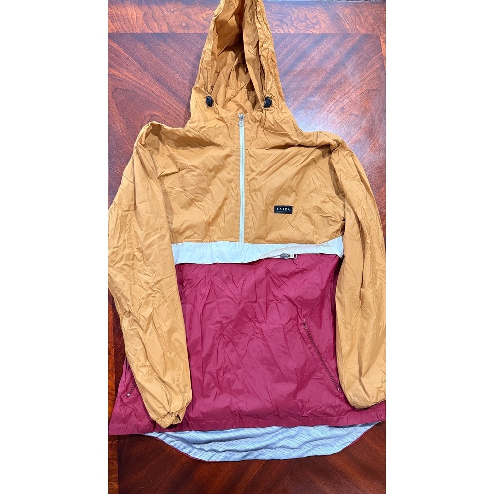 Laska Hooded Windbreaker Jacket Womens‎ Large Color Block Lightweight Shell